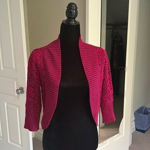 DKNY cropped open front sweater pink purple design